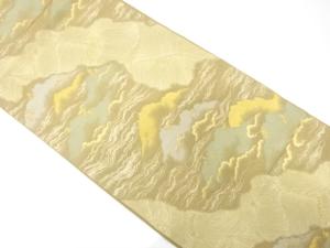 アンティーク　霞に山並模様織り出し袋帯（着用可）